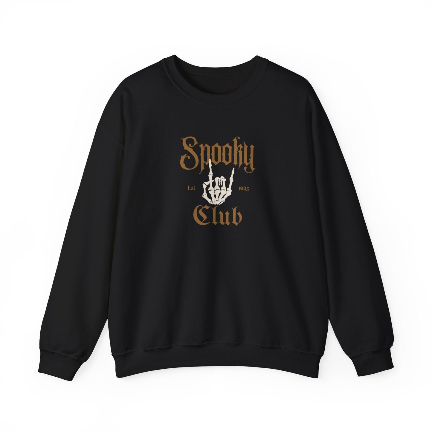 Spooky Club Halloween Skeleton Sweatshirt -Black