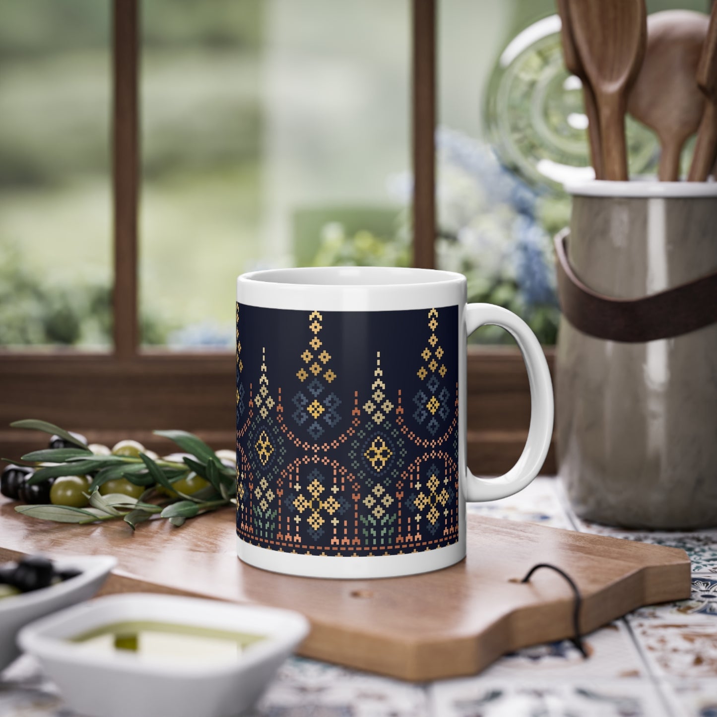 Embroidery design mug