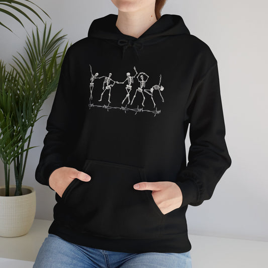 Dancing Skeletons Halloween Hoodie – Unisex Spooky Sweatshirt for Fall and Festivities