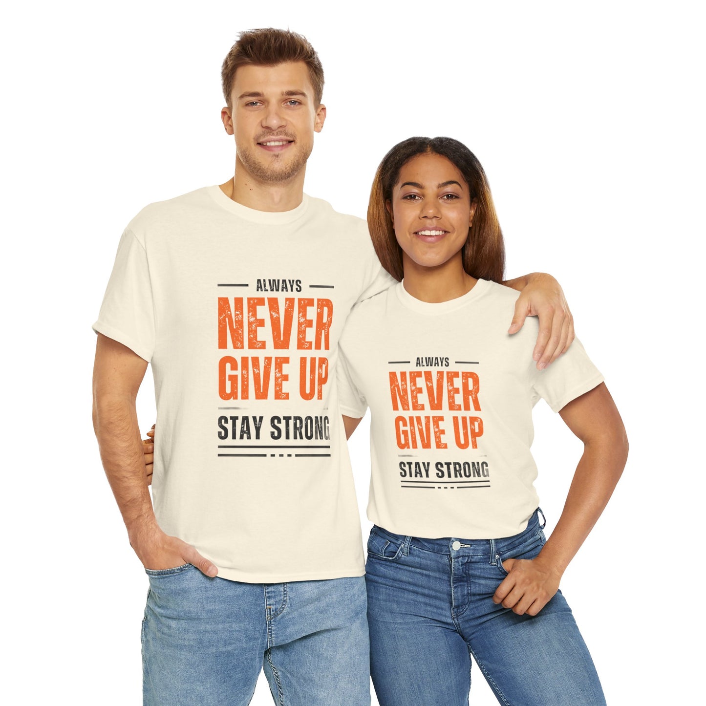 Never Give-up Cotton T-shirt