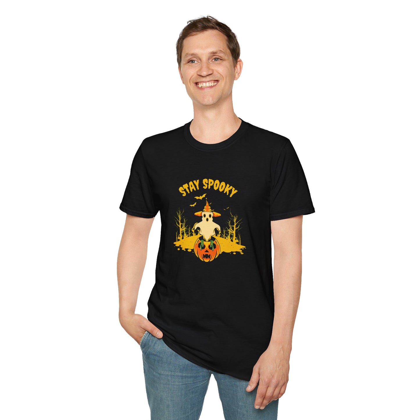 Ghostly Vibes & Pumpkin Frights Halloween T-Shirt